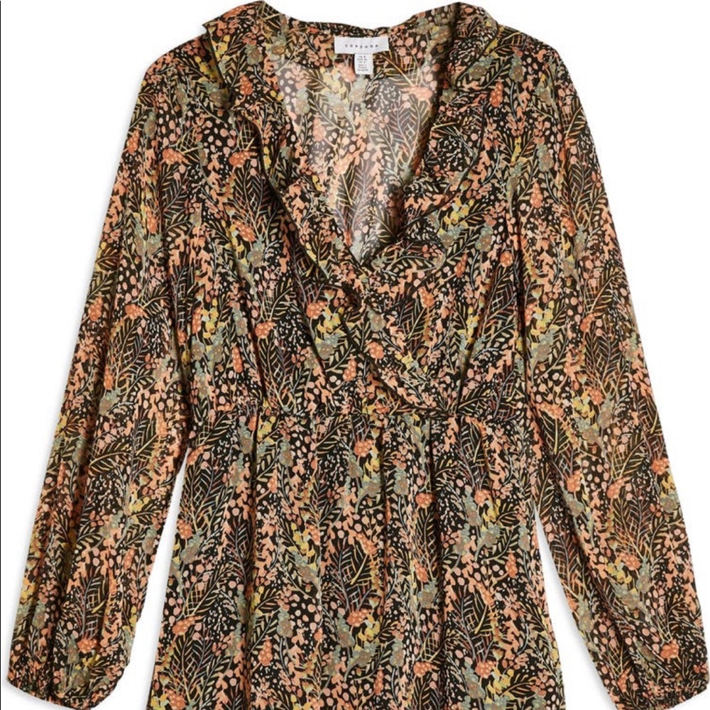 Topshop Ruffle Forest Minidress - Picture 3 of 9